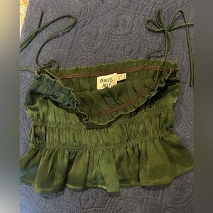 Princess Polly Green Satin Spaghetti Strap Top. Sz Small